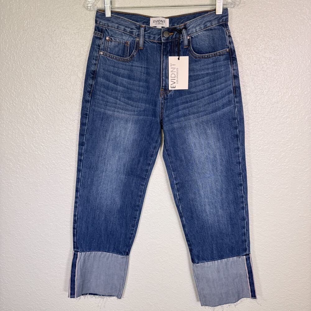 Evident Anthropologie Jeans Womens 26 Ghent Boyfriend Crop Selvedge Los Angeles - Picture 1 of 11